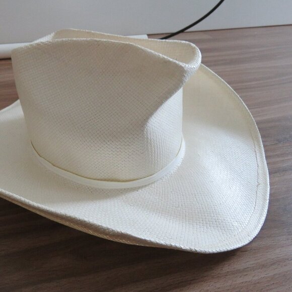 VINTAGE SMITHBILT HATS CALGARY Raffia Cowboy Hat Western Southwestern Rodeo - Picture 9 of 13
